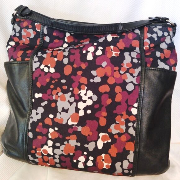 Coach Leather & Canvas Park Splatter Print Hobo Bag in Black Multicolor, EUC - Picture 9 of 15